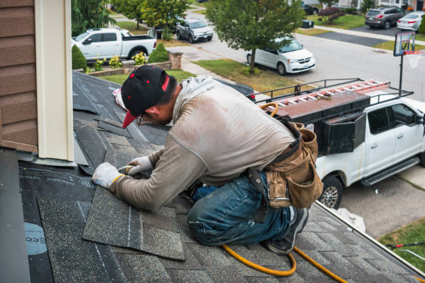 Professional Gutter Installation technician working in Cresson, TX